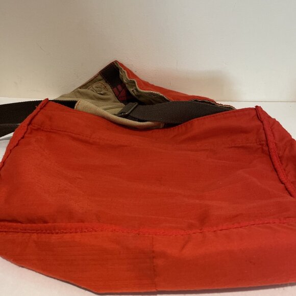 VTG Y2K American Eagle Corduroy Messenger Crossover Bag Beige Zip Pockets Boho - Picture 14 of 14